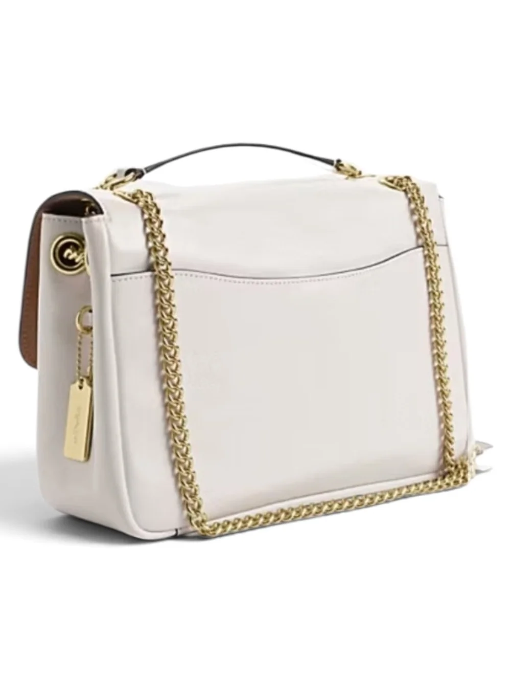 Coach Elodie White Leather Chain Shoulder Bag